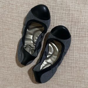 Deflex Comfort black/gray comfy office shoes, work shoes, size 8